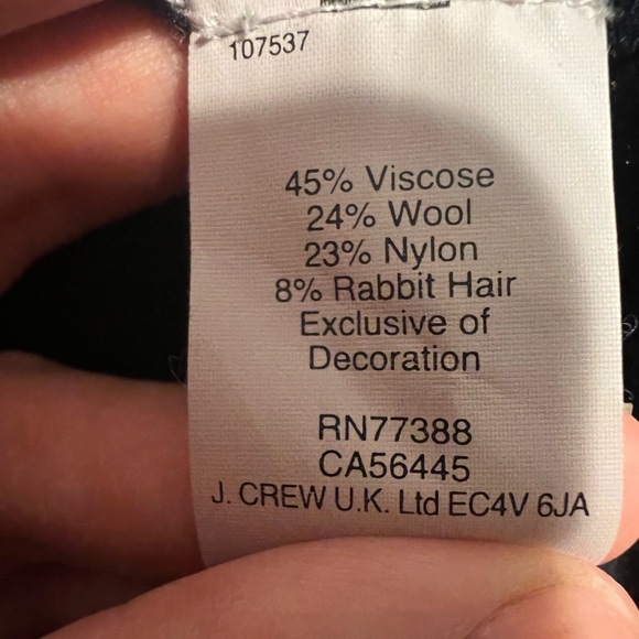 𝅺j Crew • navy blue crewneck pullover sweater with olive/oatmeal stripes - Picture 3 of 5